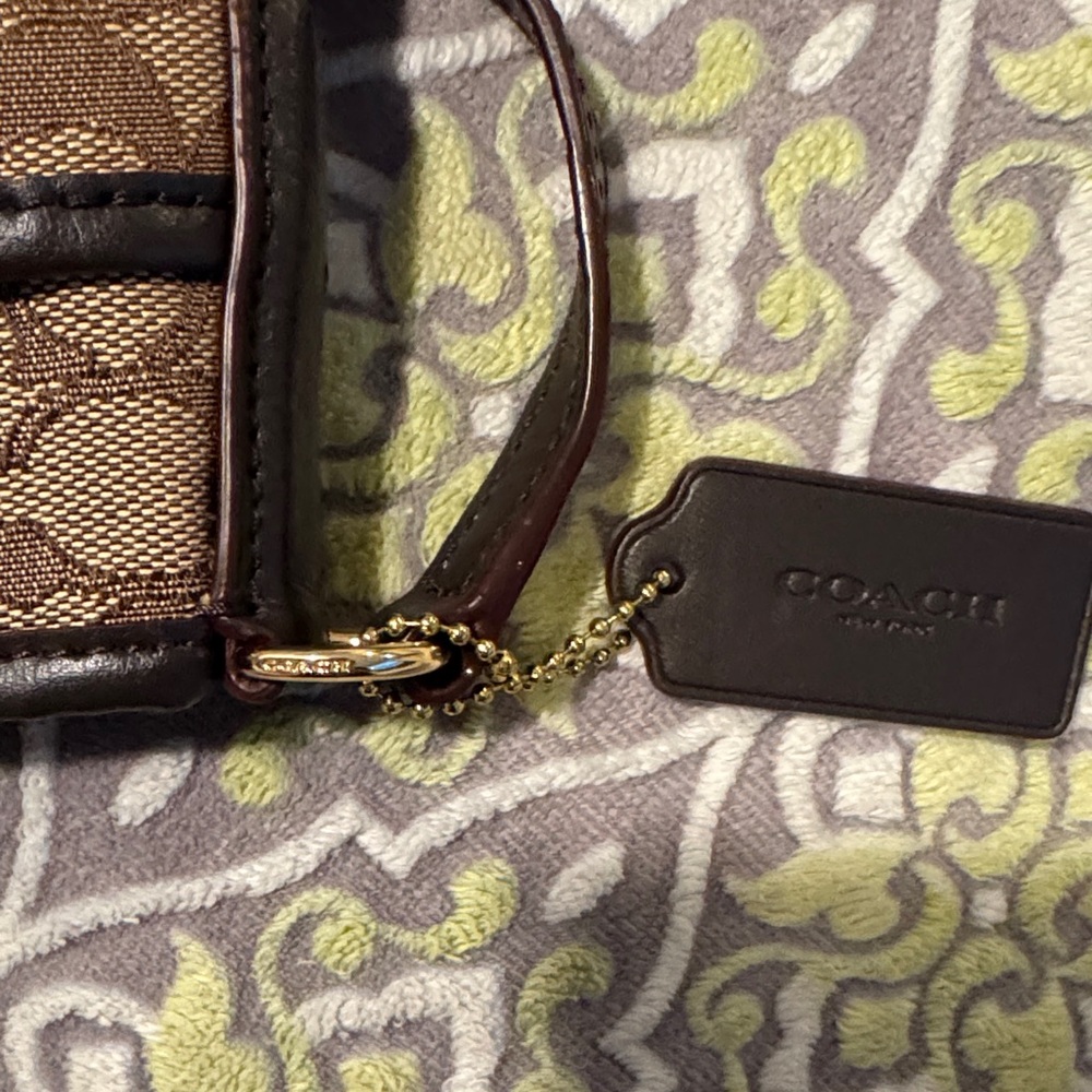 NWOT Coach Tan and Brown Signature Crossbody Bag - Picture 6 of 7